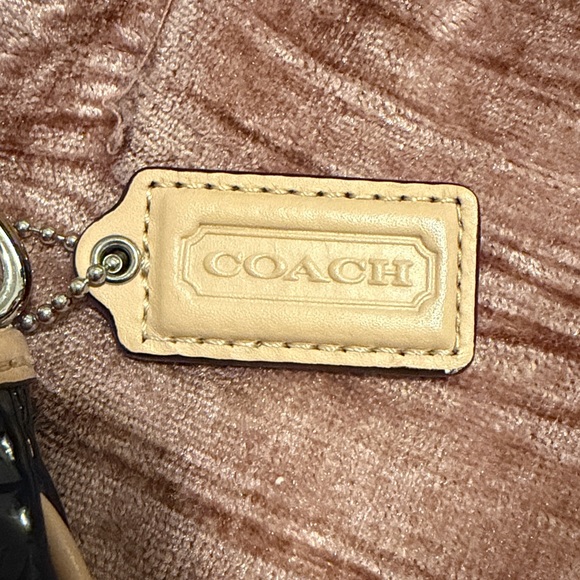Coach Glossy Navy blue and Tan Shoulder Bag - Picture 4 of 6